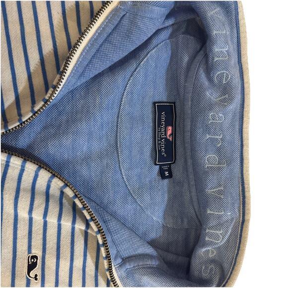 Vineyard Vines Men’s Medium Stripe Quarter Zip Saltwater - Picture 6 of 10